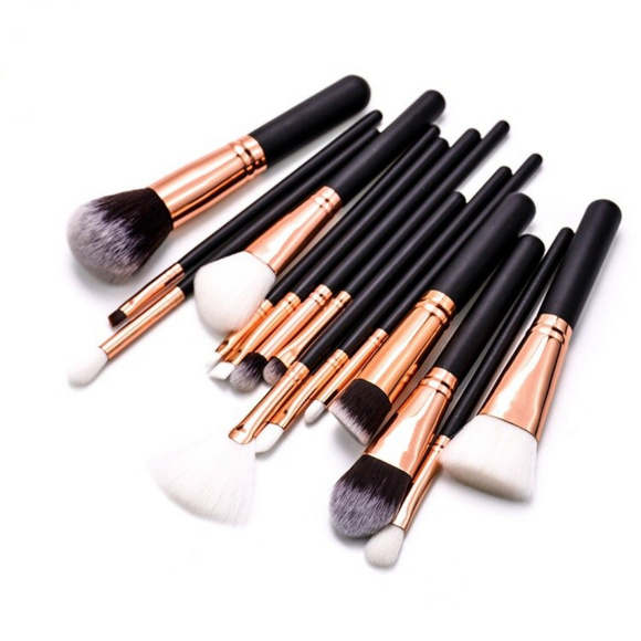 NWT 15 Piece Makeup Brush Set with Bag - Picture 3 of 8